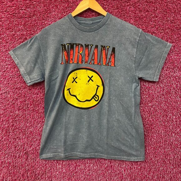 Nirvana Nevermind Album Dead Smiley Grunge T-Shirt Medium - Picture 1 of 4
